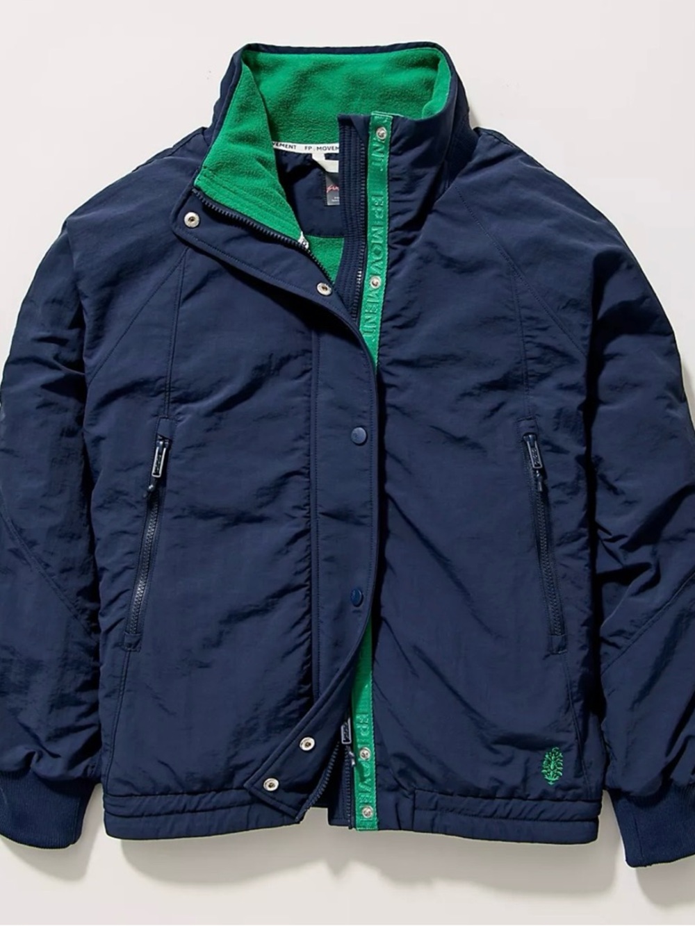 FP Movement by Free People Navy Jacket with Green Fleece Lining - Women Size XS